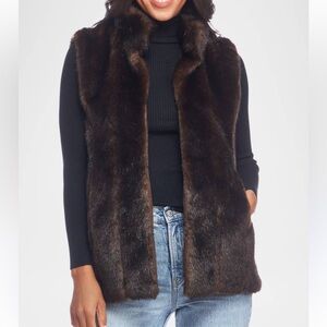 Carolina Colours Plus Reversible Faux Fur Vest in Rich Brown